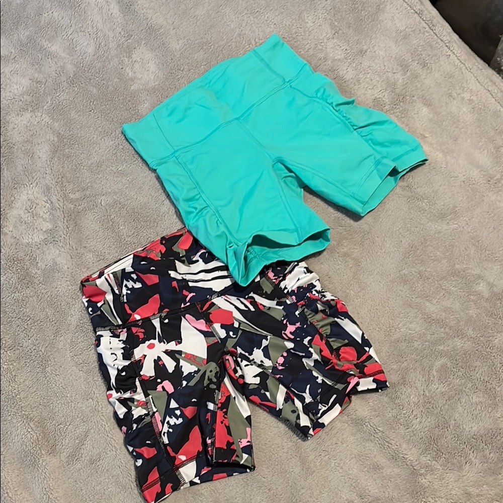 Lululemon Athletica Bike Shorts Set - Teal and Multicolor